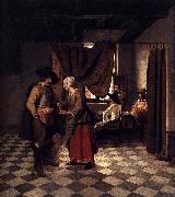 Pieter de Hooch Paying the Hostess oil painting on canvas